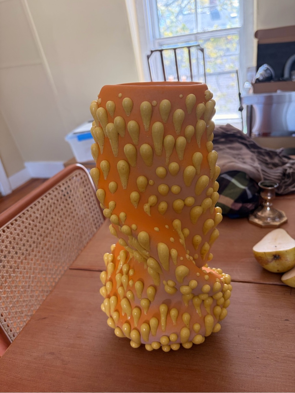 Textured Orange & Yellow Decorative Vase - Modern Accent - PK Ceramics - Picture 4 of 4